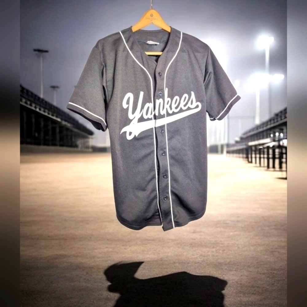 Teamwork New York Yankees Size M Black Jersey # 10 Gay True Vintage